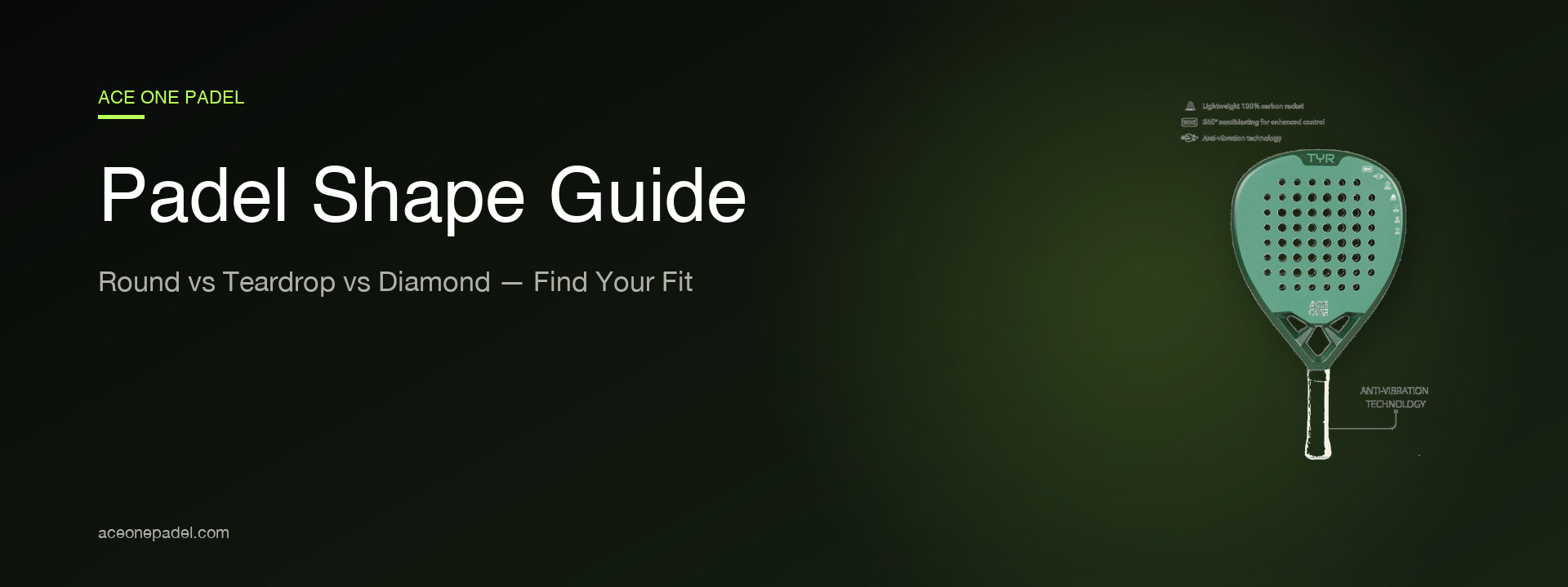Padel racket shape guide comparing round teardrop and diamond shapes 2026