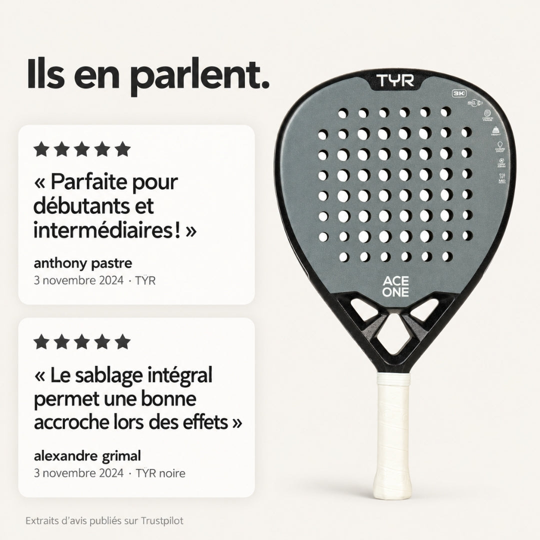 ACE ONE TŸR - Raquette de Padel Anti-Vibration, Confort & Contrôle