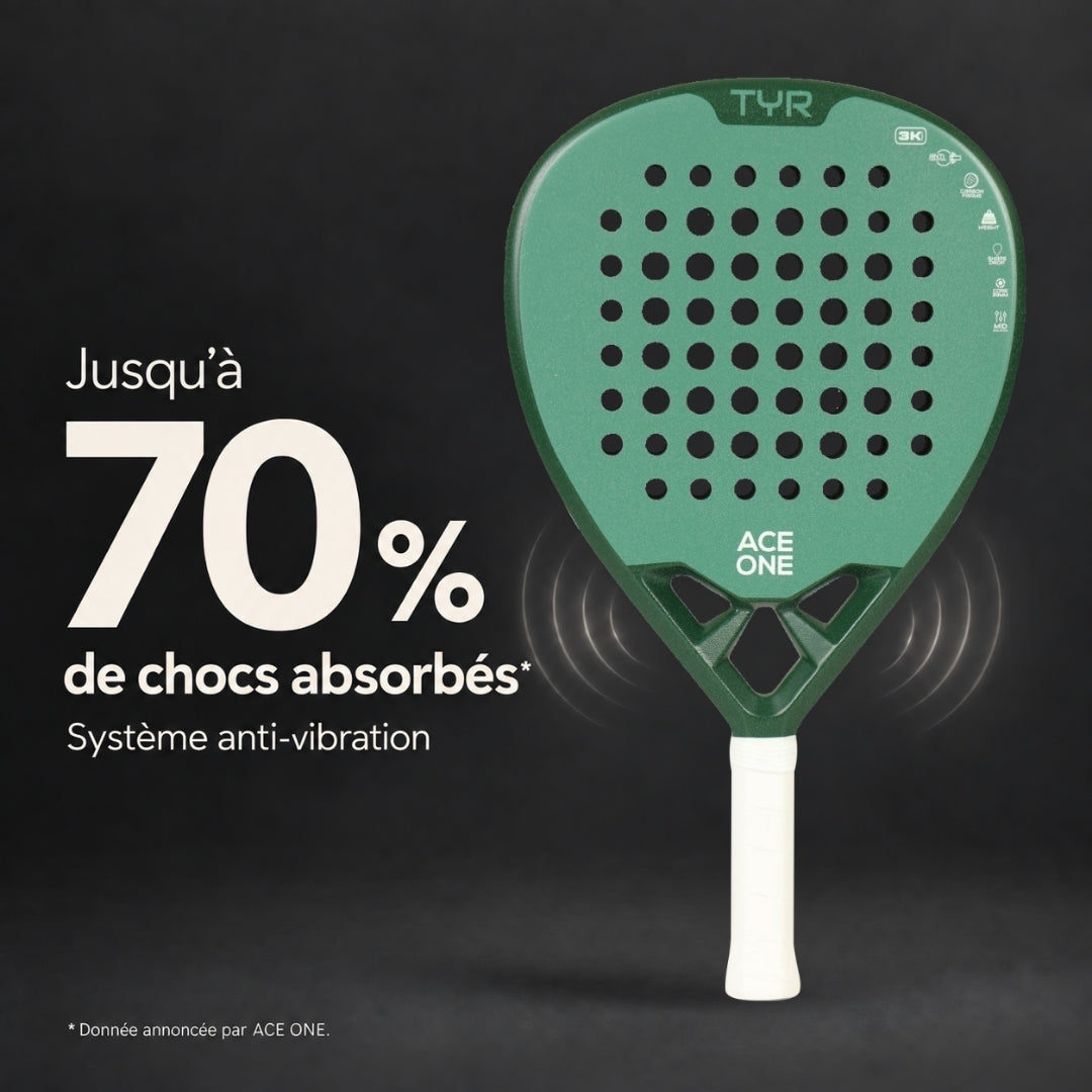 ACE ONE TŸR - Raquette de Padel Anti-Vibration, Confort & Contrôle