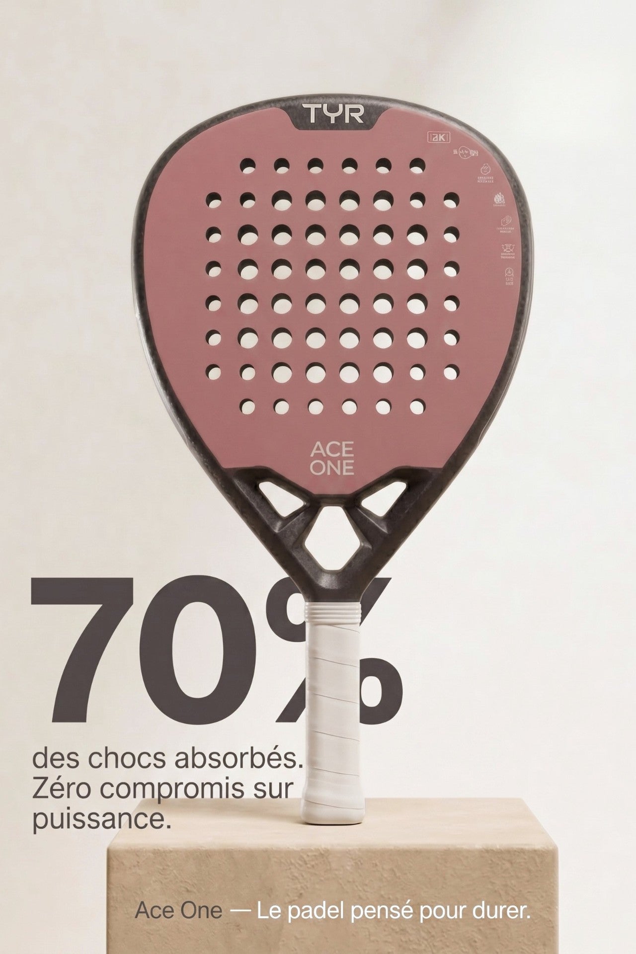 Ace One Raquette de Padel | Tÿr - Rose