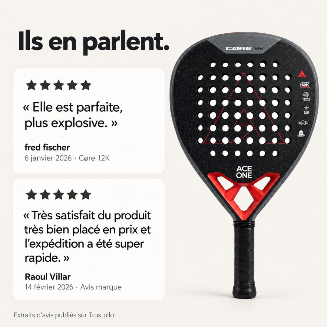 Ace One Raquette de Padel | Cøre Carbone 12K