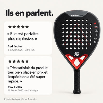 Ace One Raquette de Padel | Cøre Carbone 12K