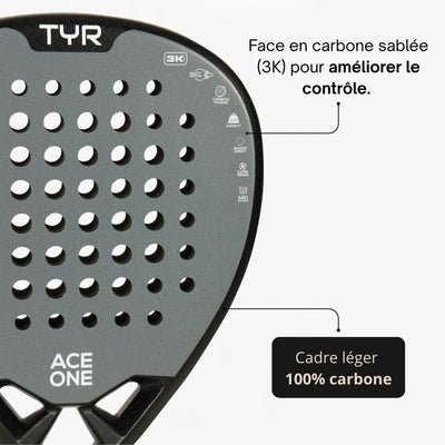 ACE ONE TŸR - Raquette de Padel Anti-Vibration, Confort & Contrôle