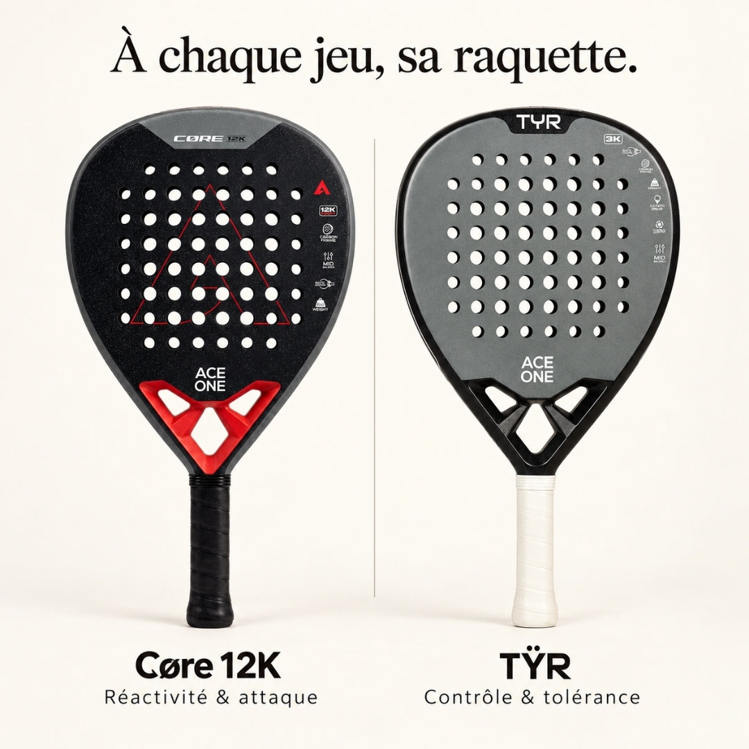 ACE ONE TŸR - Raquette de Padel Anti-Vibration, Confort & Contrôle