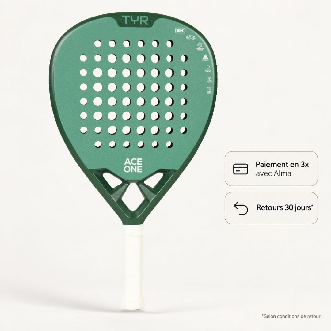 ACE ONE TŸR - Raquette de Padel Anti-Vibration, Confort & Contrôle