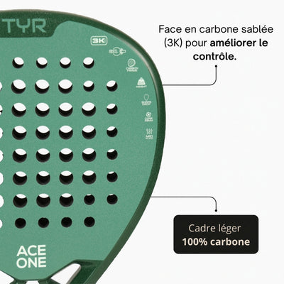 ACE ONE TŸR - Raquette de Padel Anti-Vibration, Confort & Contrôle
