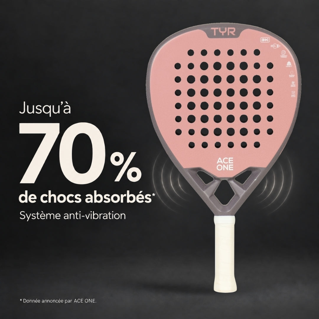 ACE ONE TŸR - Raquette de Padel Anti-Vibration, Confort & Contrôle
