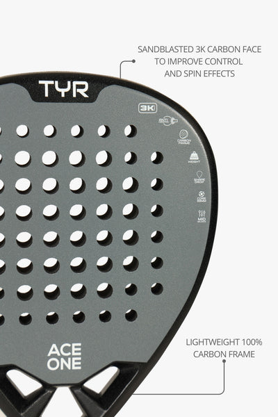 Raquette padel ACE ONE TŸR Grey Silver profil de côté