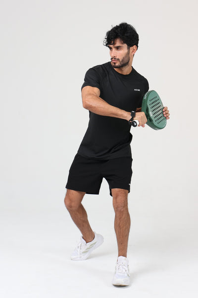 Short padel ACE ONE noir détail poche pour balle