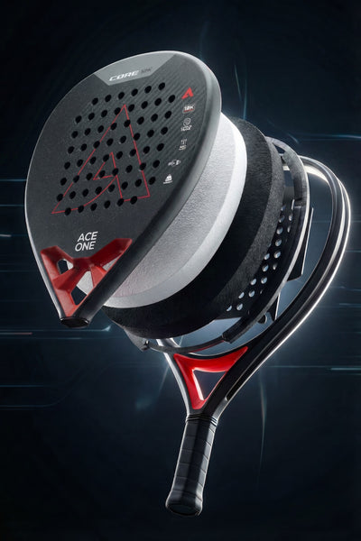 Raquette padel ACE ONE Cøre 12k Carbon profil montrant la mousse EVA hybride