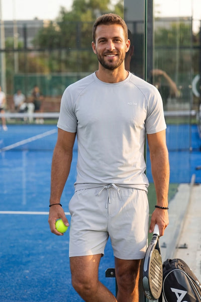 Short padel ACE ONE gris détail poche pour balle